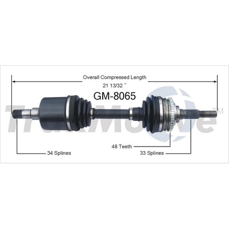Surtrack Axle Cv Axle Shaft, Gm-8065 GM-8065
